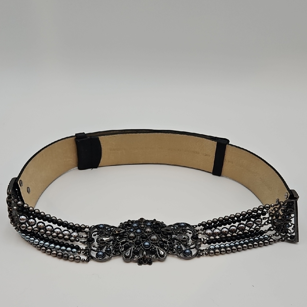 Chico's Beaded Women's Belt Genuine Leather SM Designer